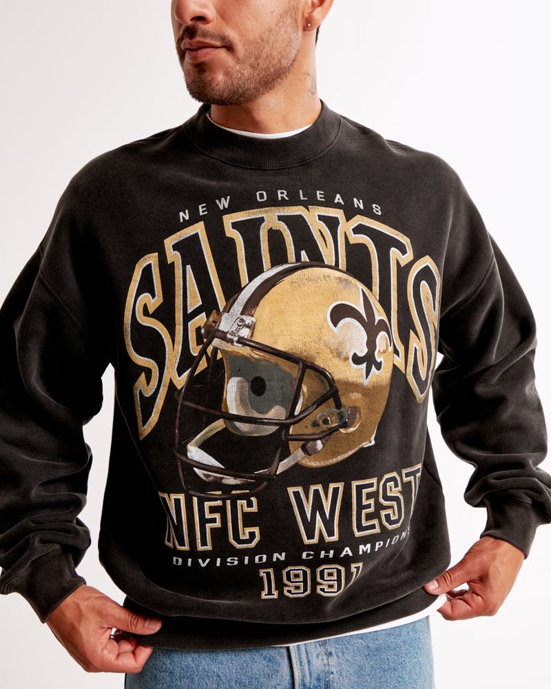 New Orleans Saints Graphic Crew Sweatshirt | Abercrombie & Fitch (US)