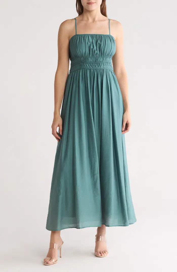 Shirred Midi Dress | Nordstrom Rack