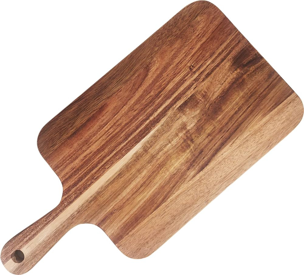 ZeQi Acacia Wood Cutting Board with Handle 13.7''X7'' / Charcuterie Board/Serving Board/Cheese, B... | Amazon (US)