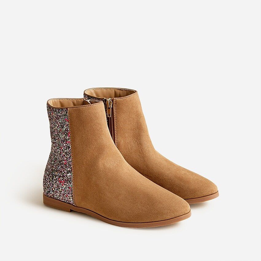 Girls' zip-up boots with glitter | J.Crew US