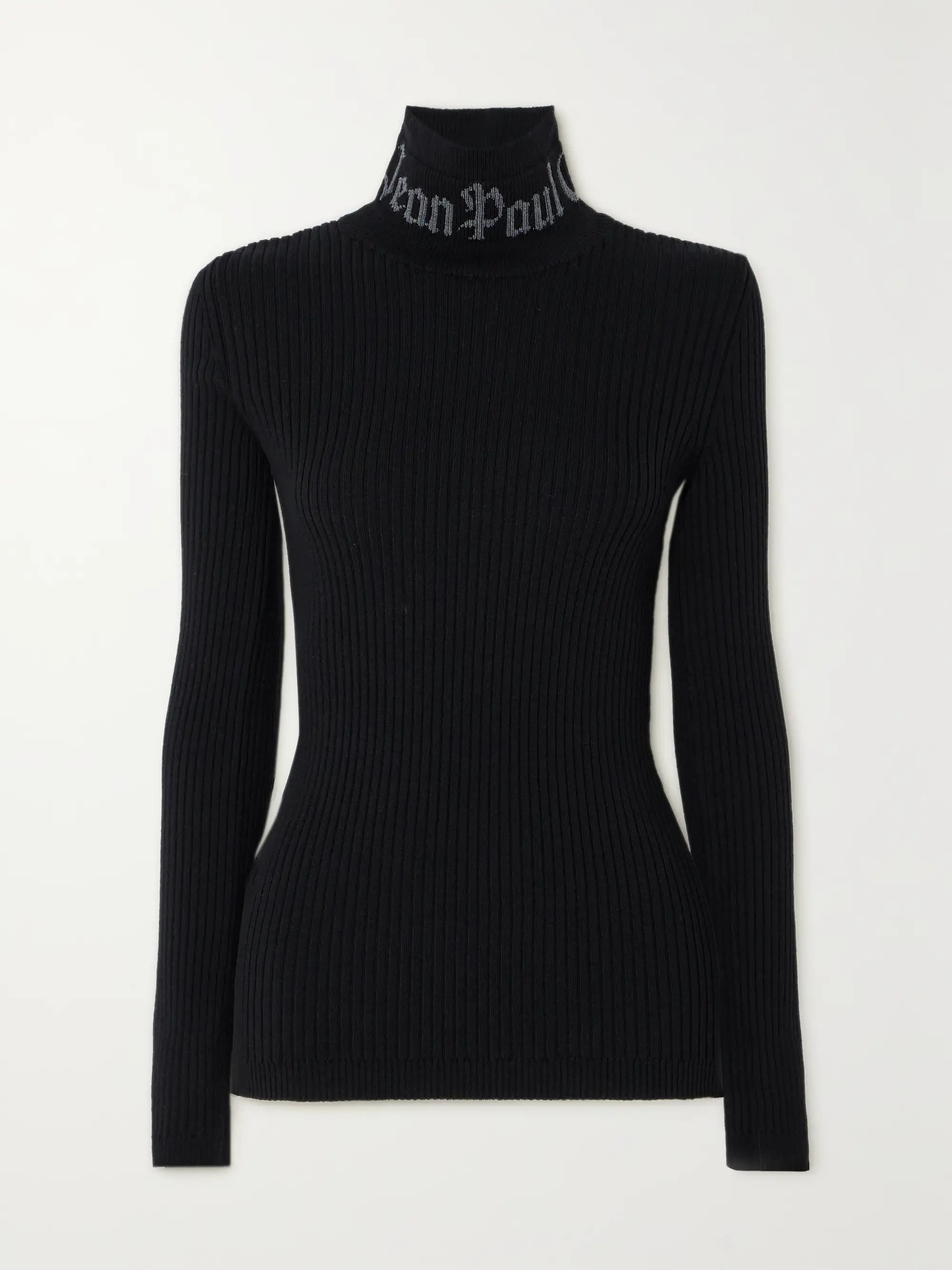Ribbed merino wool-blend jacquard turtleneck top | NET-A-PORTER (US)