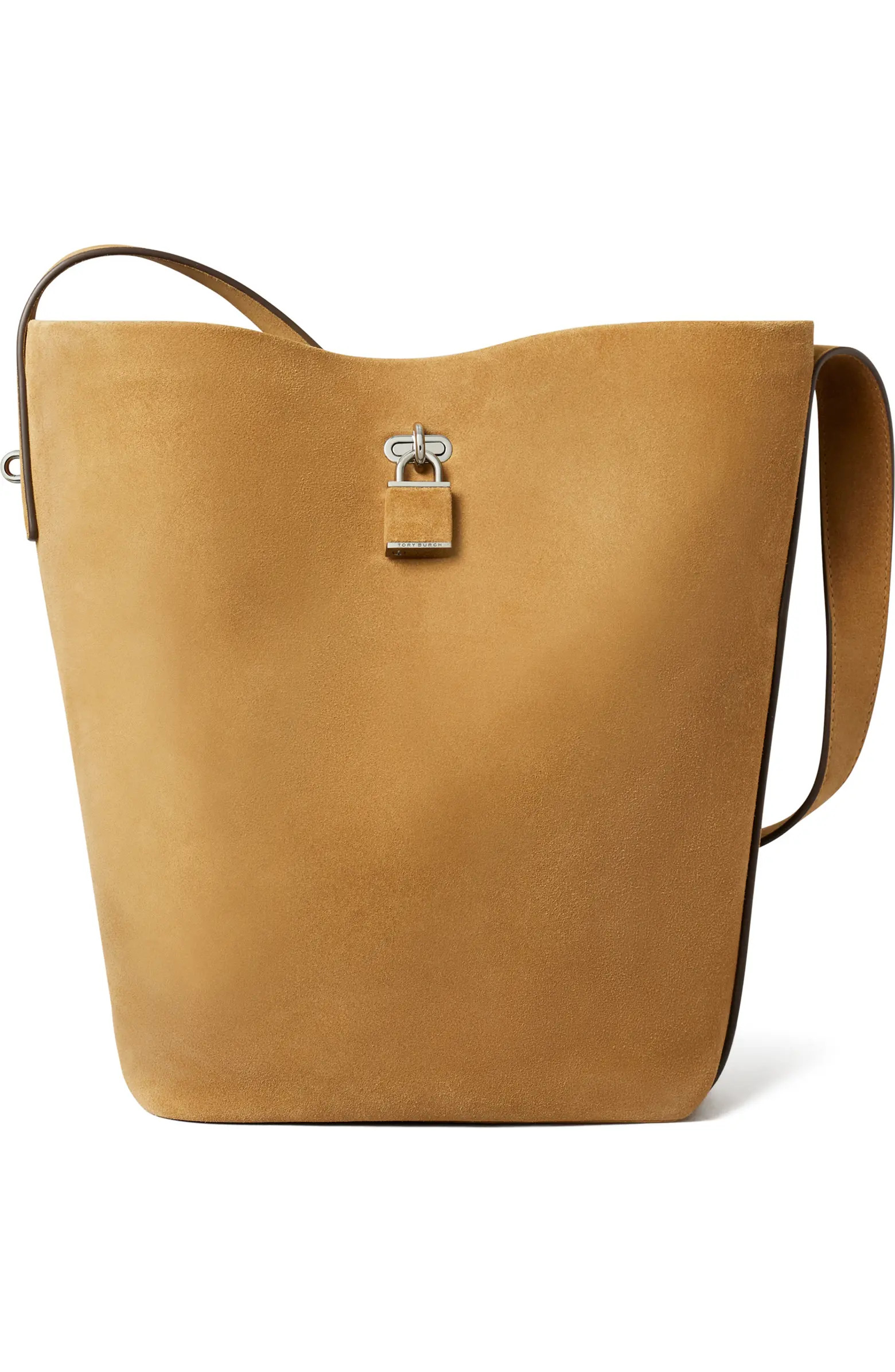 Slim Lock Suede Bucket Bag | Nordstrom