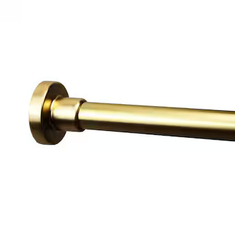 Origin 21 42-in to 72-in Brushed Gold Tension Single Straight Adjustable Shower Curtain Rod | Lowe's