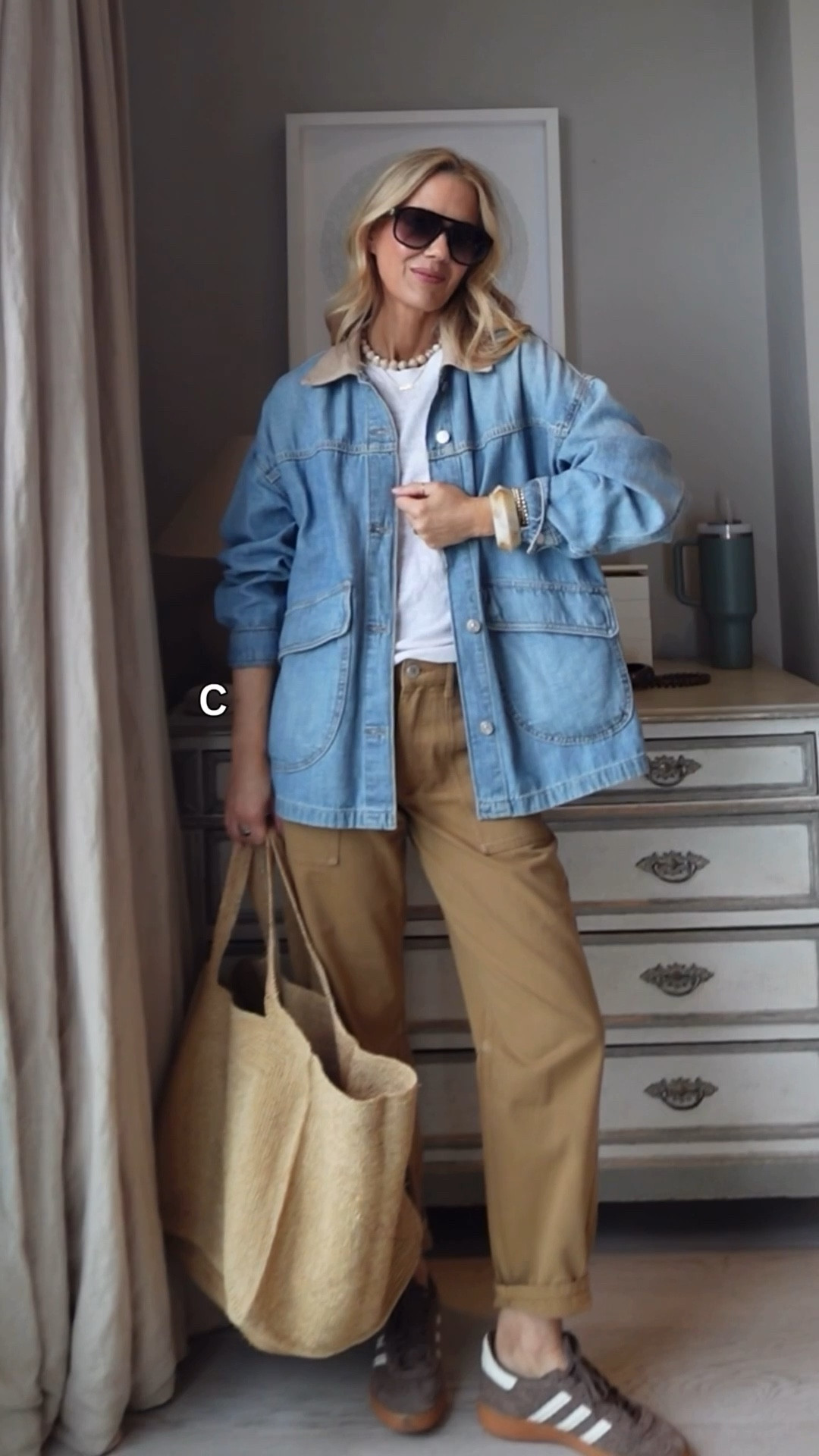 Every day outfit 
Wearing a 6 in the trousers, small in the tee, XS in the denim jacket. 
I’m 164cms and size 6. 

#LTKuk
