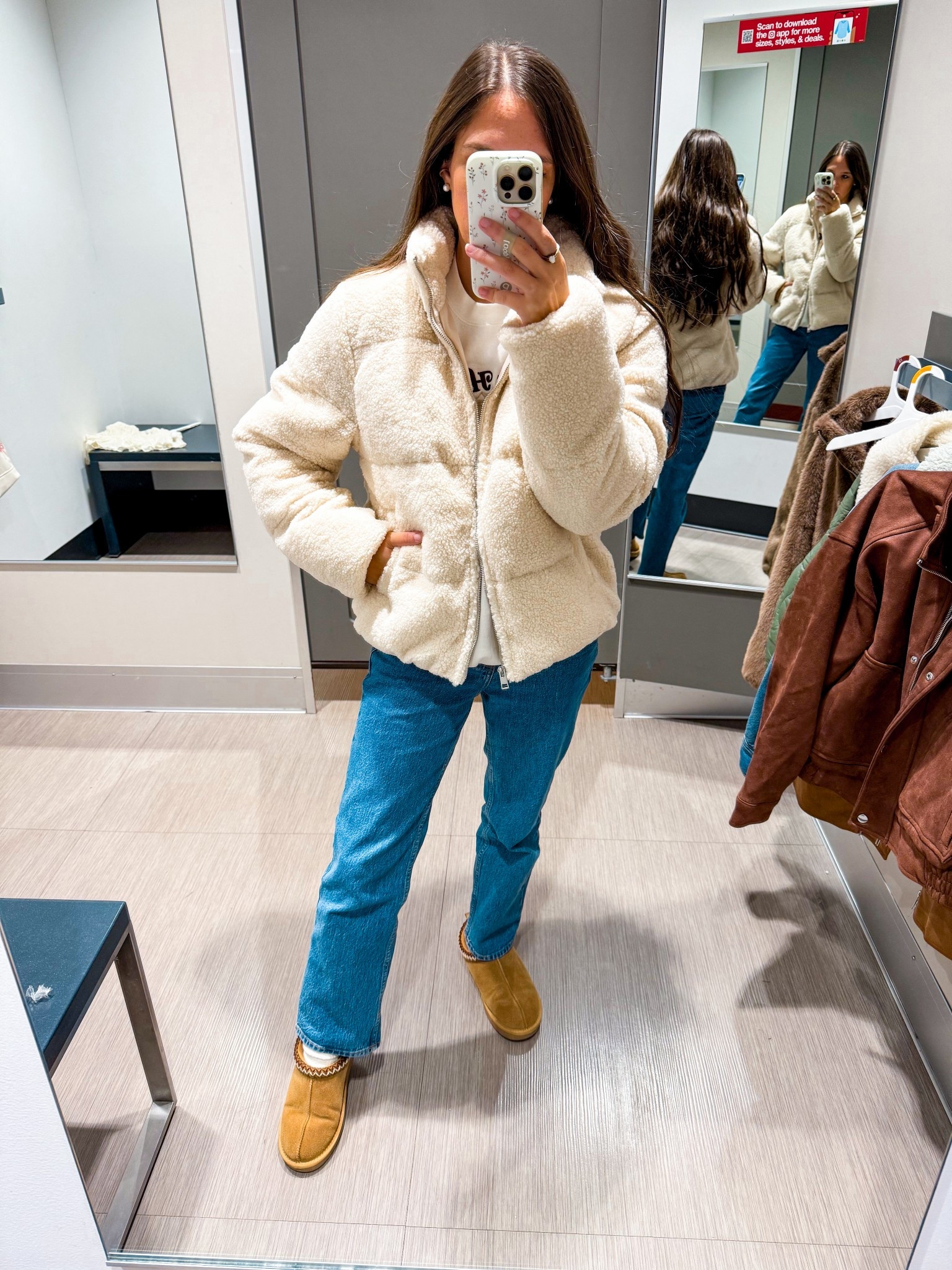 Target winter jacket! Wearing XS 
Denim tts xshort 
Shoes tts 

#LTKFindsUnder100 #LTKStyleTip #LTKFindsUnder50
