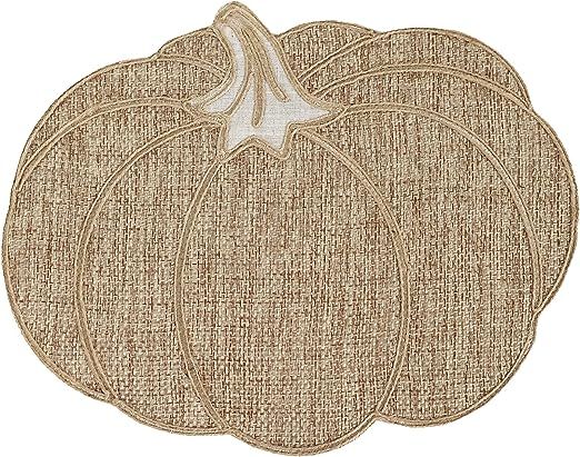Feuille Fall Placemats Set of 4 – Pumpkin Placemats for Thanksgiving Halloween Natural Color, P... | Amazon (US)