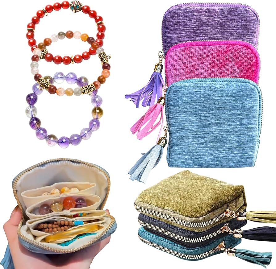 2026 New Travel Jewelry Case Organizer, Portable Travel Jewelry Organizer, Jewelry Pouch for Jour... | Amazon (US)