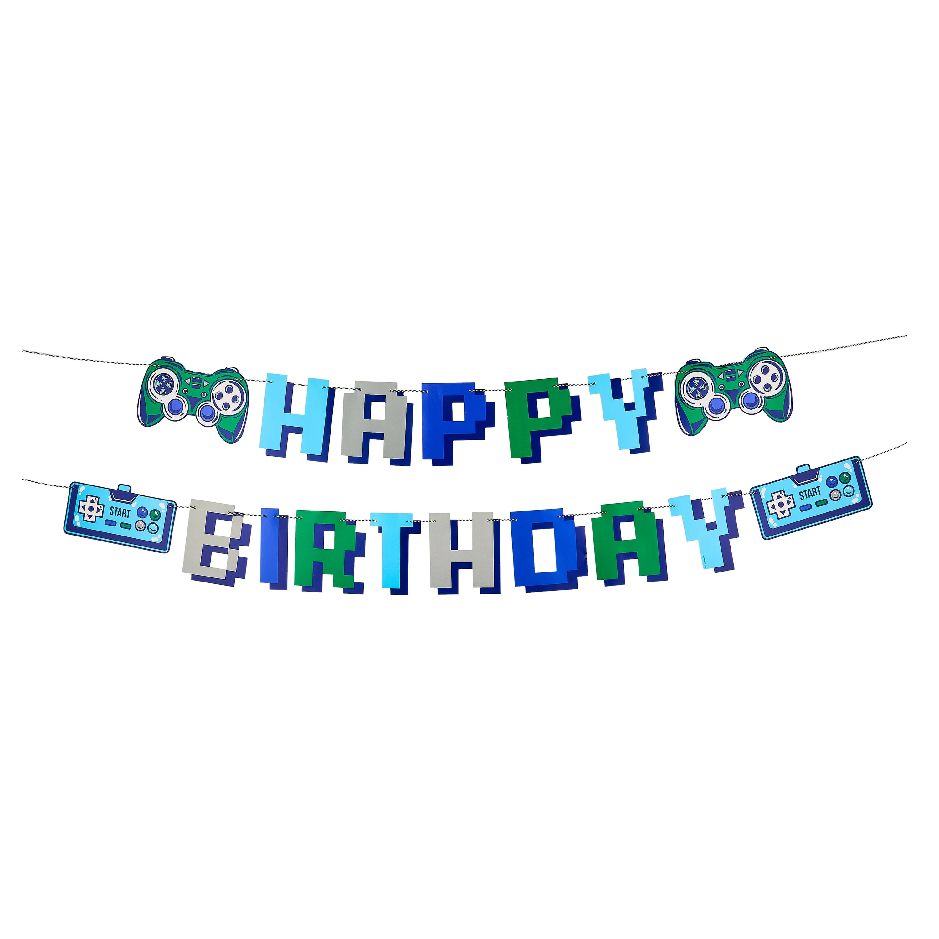 Multicolor Gamer Happy Birthday Banner Set, 2 Pieces, by Way To Celebrate | Walmart (US)