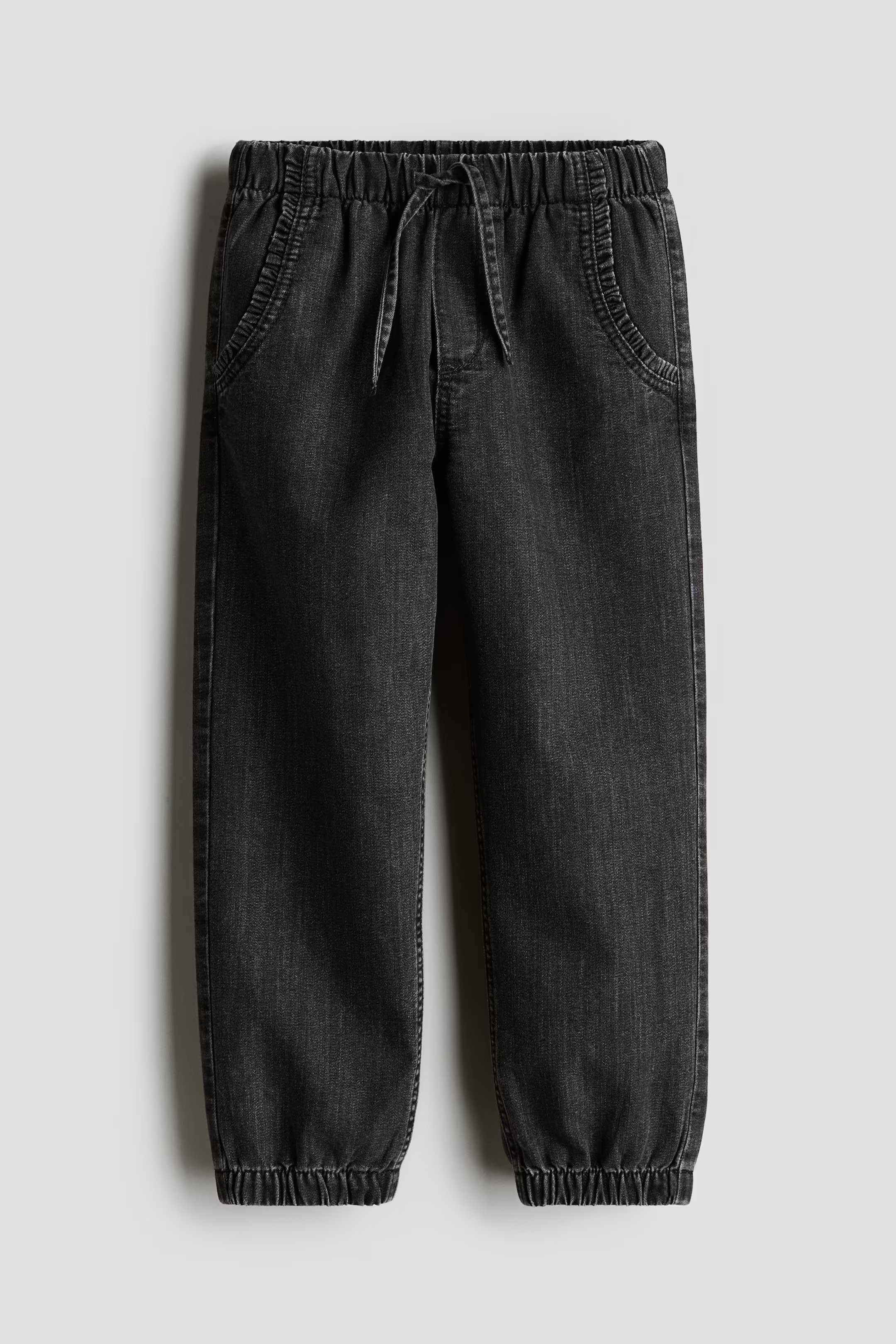 Denim Joggers - Regular waist - Long - Denim black - Kids | H&M US | H&M (US + CA)