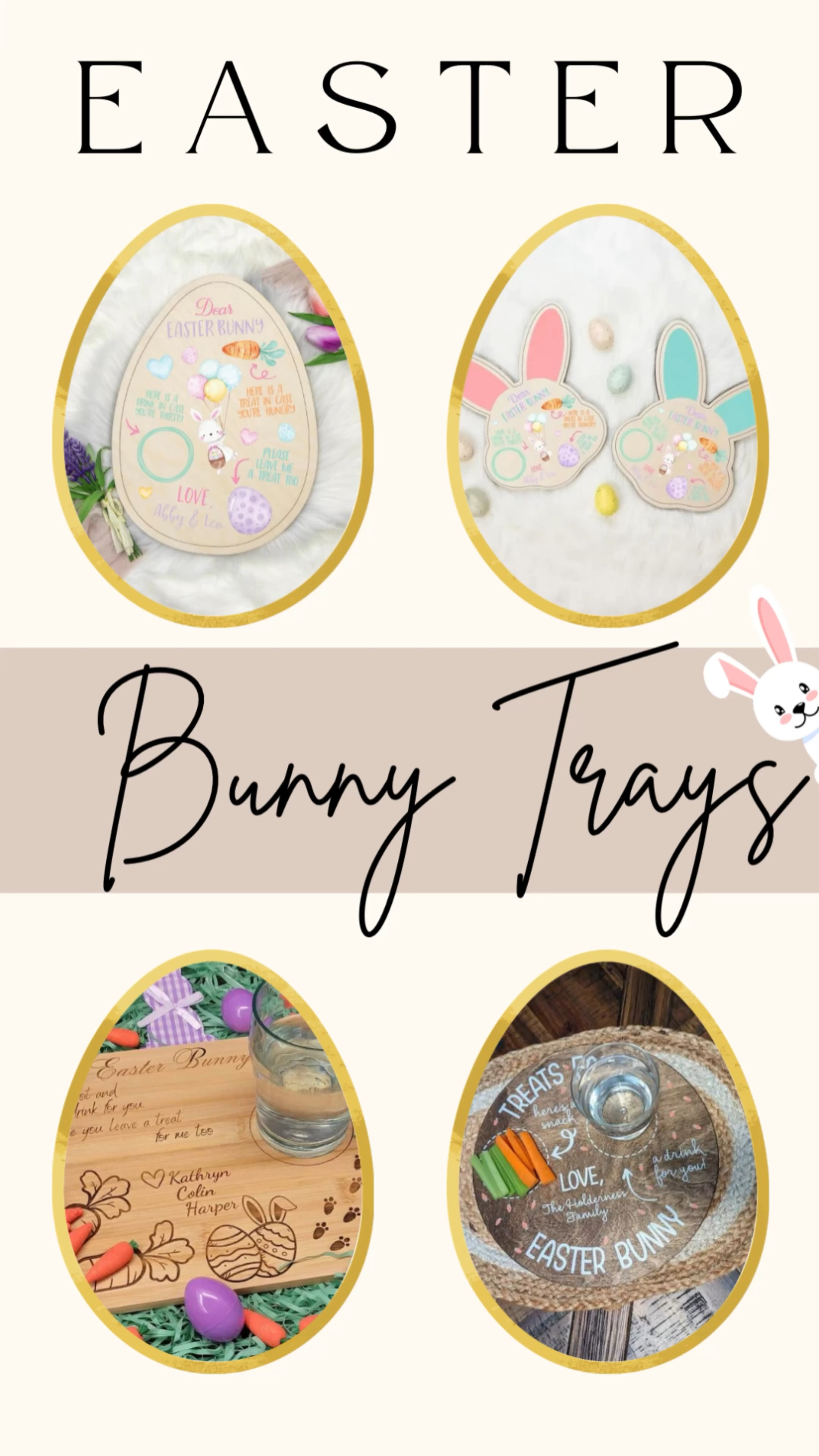 Easter bunny trays!! How stinkin cute are these Etsy Finds?

#LTKEaster #LTKEtsyFinds 

#LTKfamily #LTKsalealert #LTKSpringSale