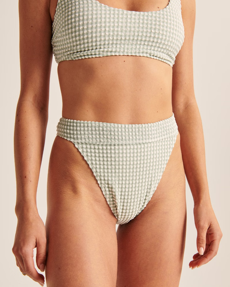 90s Seersucker High-Waist High-Leg Cheeky Bottoms | Abercrombie & Fitch (US)