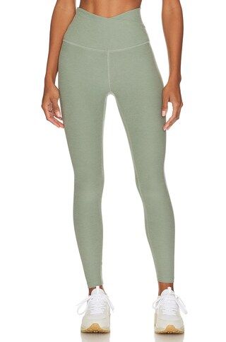 Beyond Yoga Spacedye At Your Leisure High Waistedmidi Legging in Grey Sage Heather from Revolve.c... | Revolve Clothing (Global)