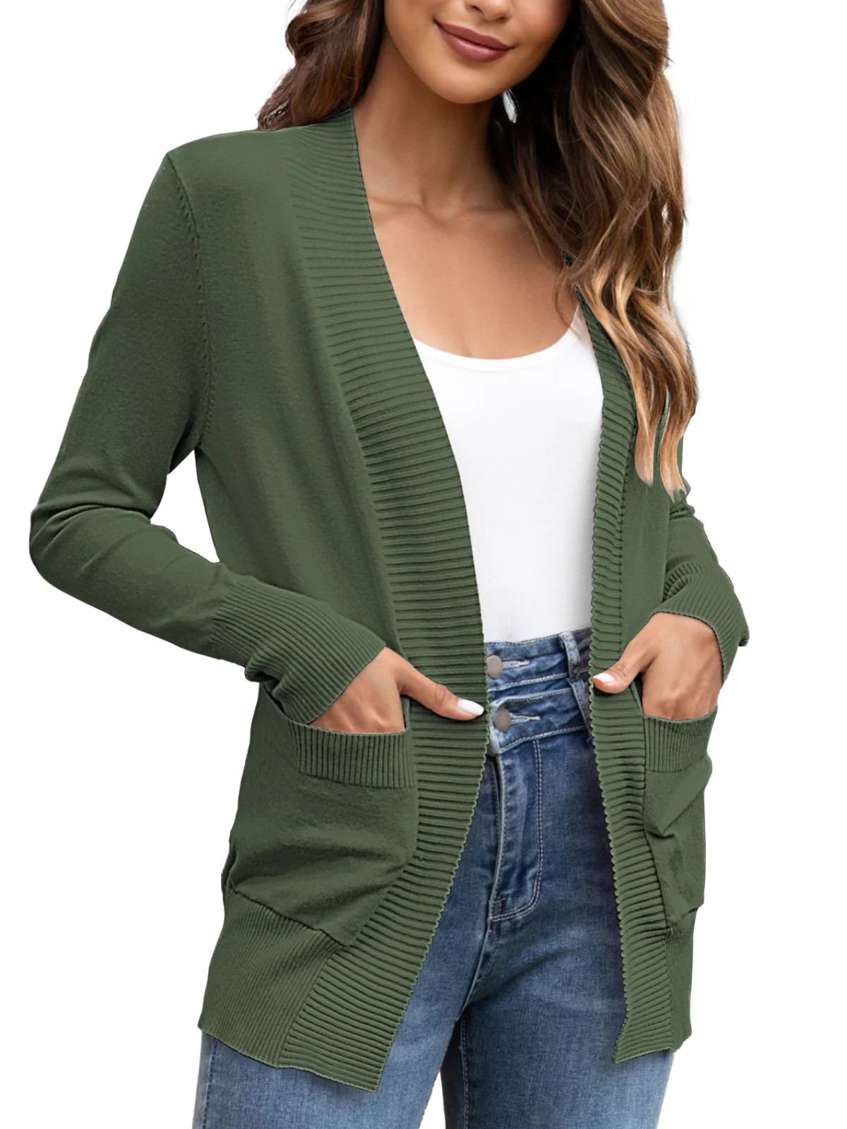 FOLUNSI Women's Cardigan Casual Lightweight Knit Cardigan Sweaters of Female s-2x | Walmart (US)