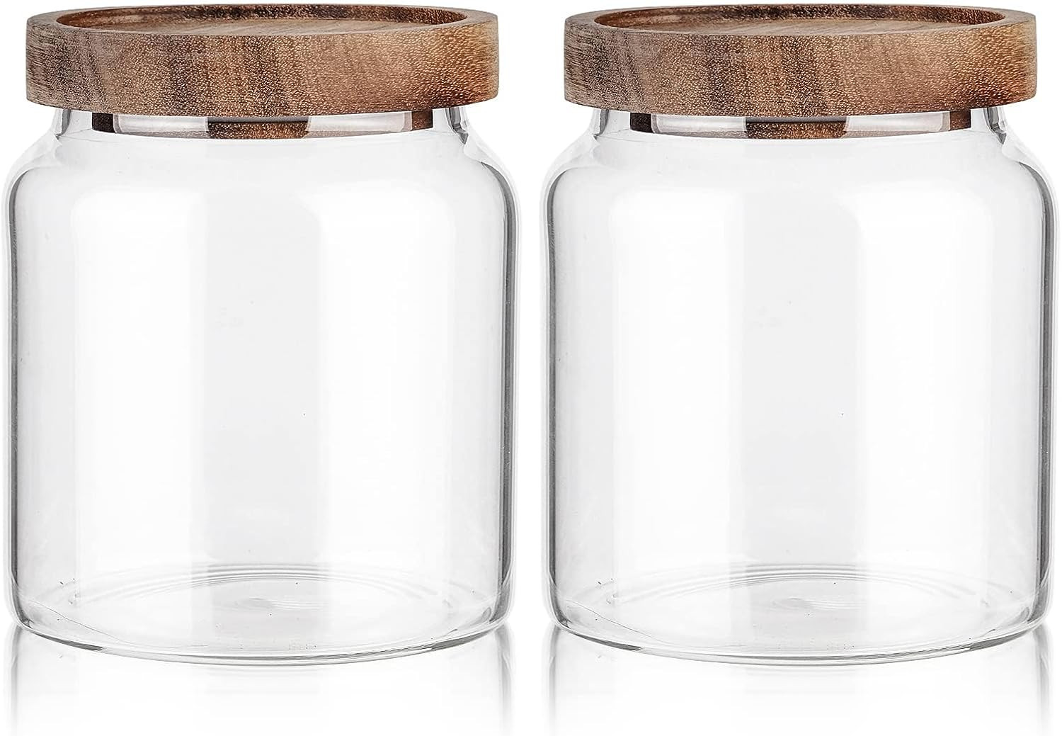 Labina Glass Storage Container Airtight Food Jars Kitchen Canister with Wood Lids, 20 Oz Wide Mou... | Amazon (US)