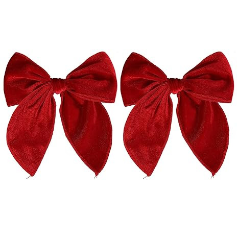 5" Red Christmas Velvet Fable Hair Bows Kids Big Velvet Ribbon Sailor Bow Alligator Clip Cheer Ba... | Amazon (US)