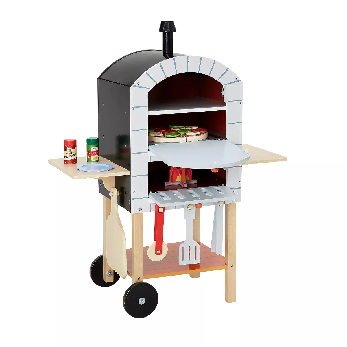 Teamson Kids My Little Helper Pizza Oven & 24 pc. Accessory Set, Gray/Natural | Target