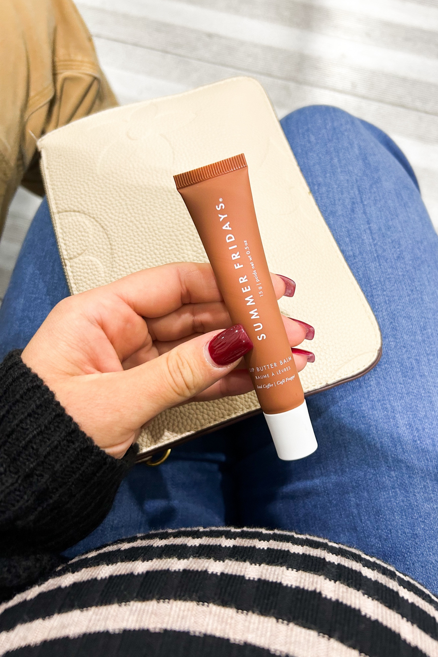 Iced coffee lip butter balm 😋☕️🤎 & linking these flare maternity jeans because they’re so comfortable and only $35 ☺️ 

#LTKFindsUnder50 #LTKBump #LTKBeauty