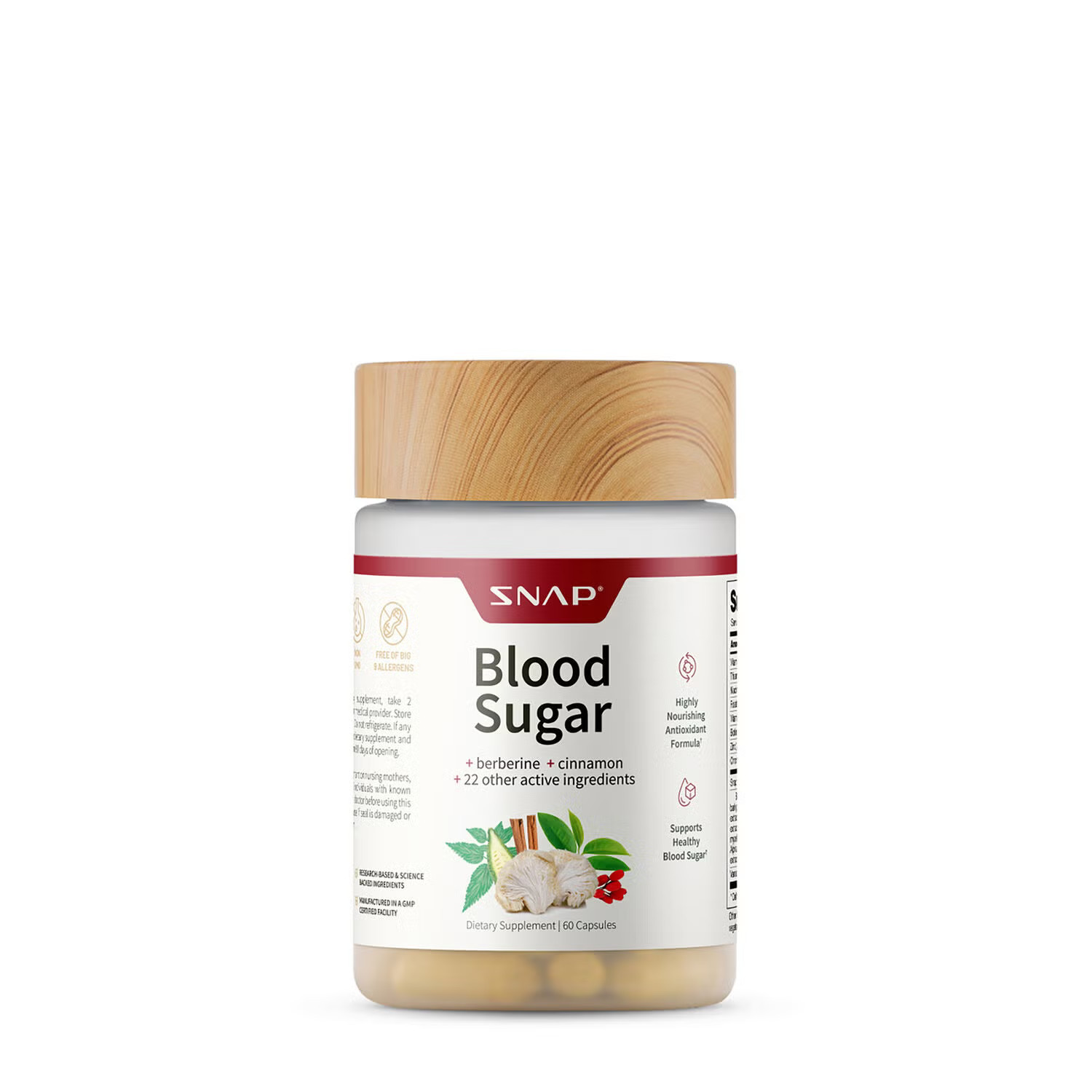 SNAP Supplements Blood Sugar Blend Healthy - 60 Capsules (30 Servings) | GNC