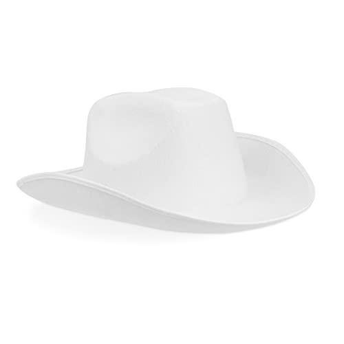 Zodaca White Cowboy Hat for Women & Men - Cowgirl Hat for Party & Festival - Costume Accessory - One Size Fits Most, White, Felt | Amazon (US)