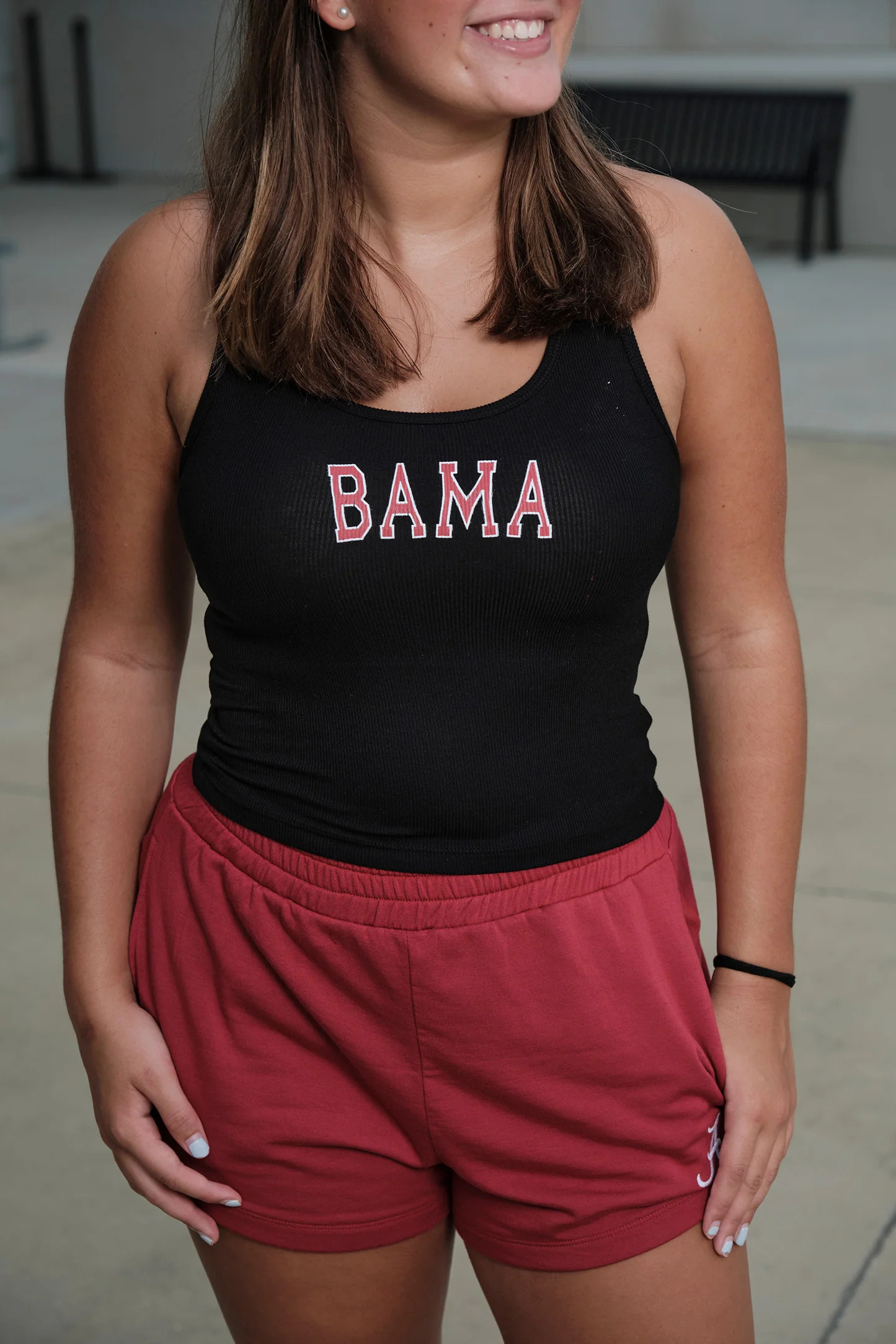BAMA 2x1 Luxe Rib Tank in Black | Yea Alabama