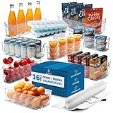 StorageBud Fridge Organizer - 16 Piece Refrigerator Organizer Bins - Stackable Freezer Organizer - C | Amazon (US)