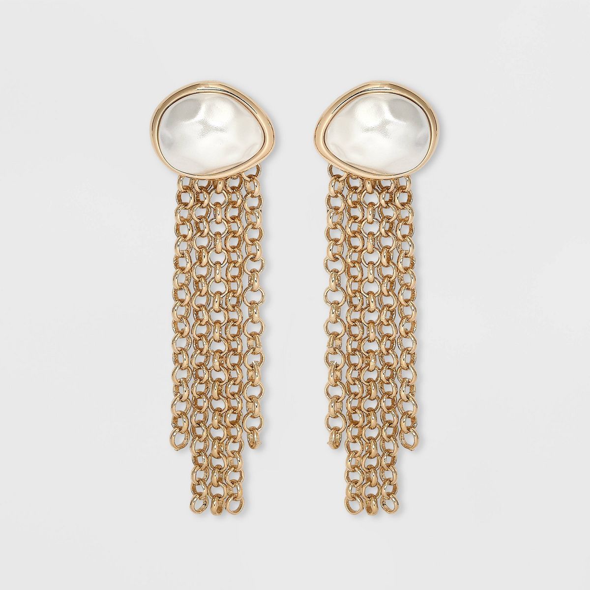 Pearl Chain Linear Earrings - A New Day™ Gold | Target