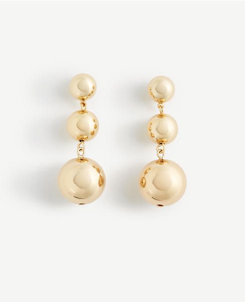 Triple Ball Drop Earrings | Ann Taylor (US)