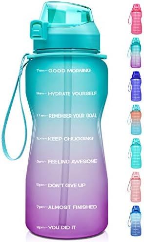 Fidus Large Half Gallon/64oz Motivational Water Bottle with Time Marker & Straw,Leakproof Tritan ... | Amazon (US)