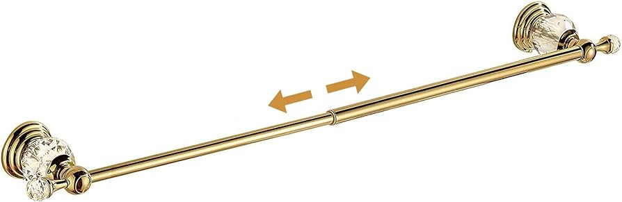 Golden Towel Rack,Adjustable Towel Holder Gold Crystal Bathroom Towel Bar | Amazon (US)
