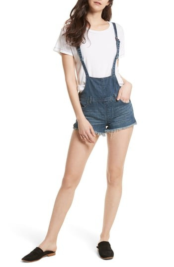 Women's Free People Strappy Denim Short Overalls | Nordstrom