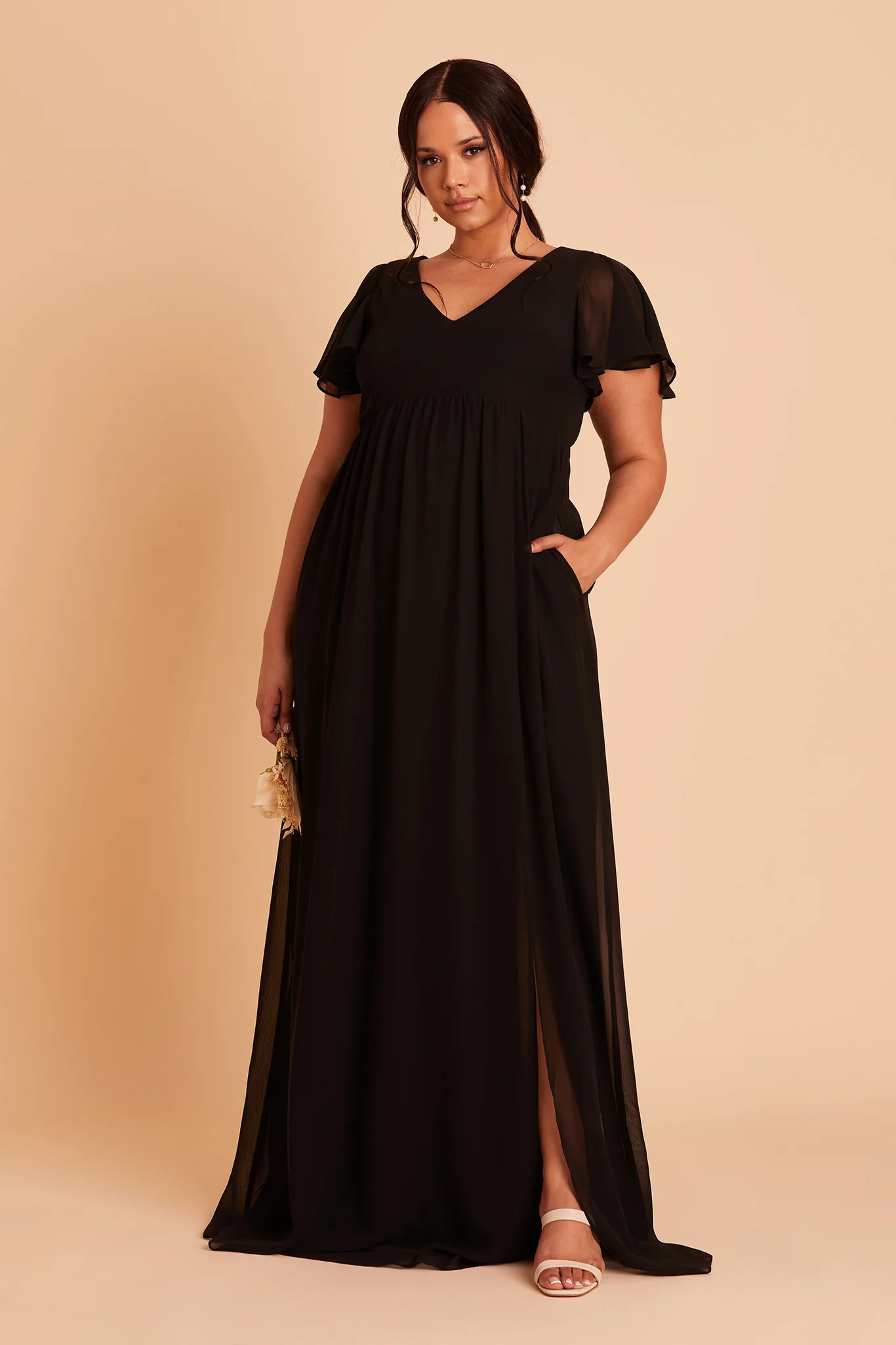 Hannah Empire Curve Dress - Black | Birdy Grey