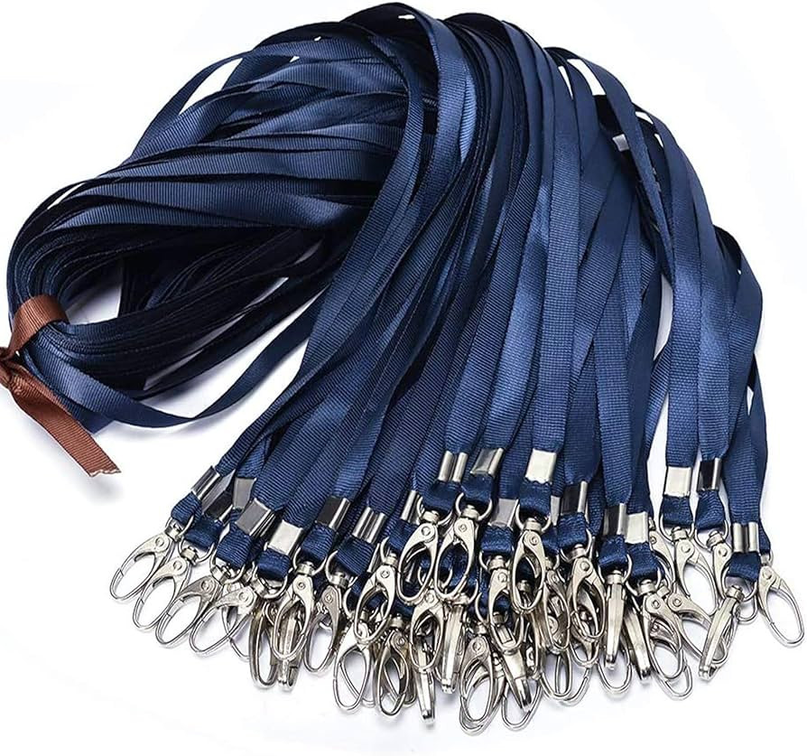Navy-Blue Lanyard Bulk Clip Swivel Hooks Nylon Neck Flat Lanyard with Clips Durably Woven Navy-Bl... | Amazon (US)