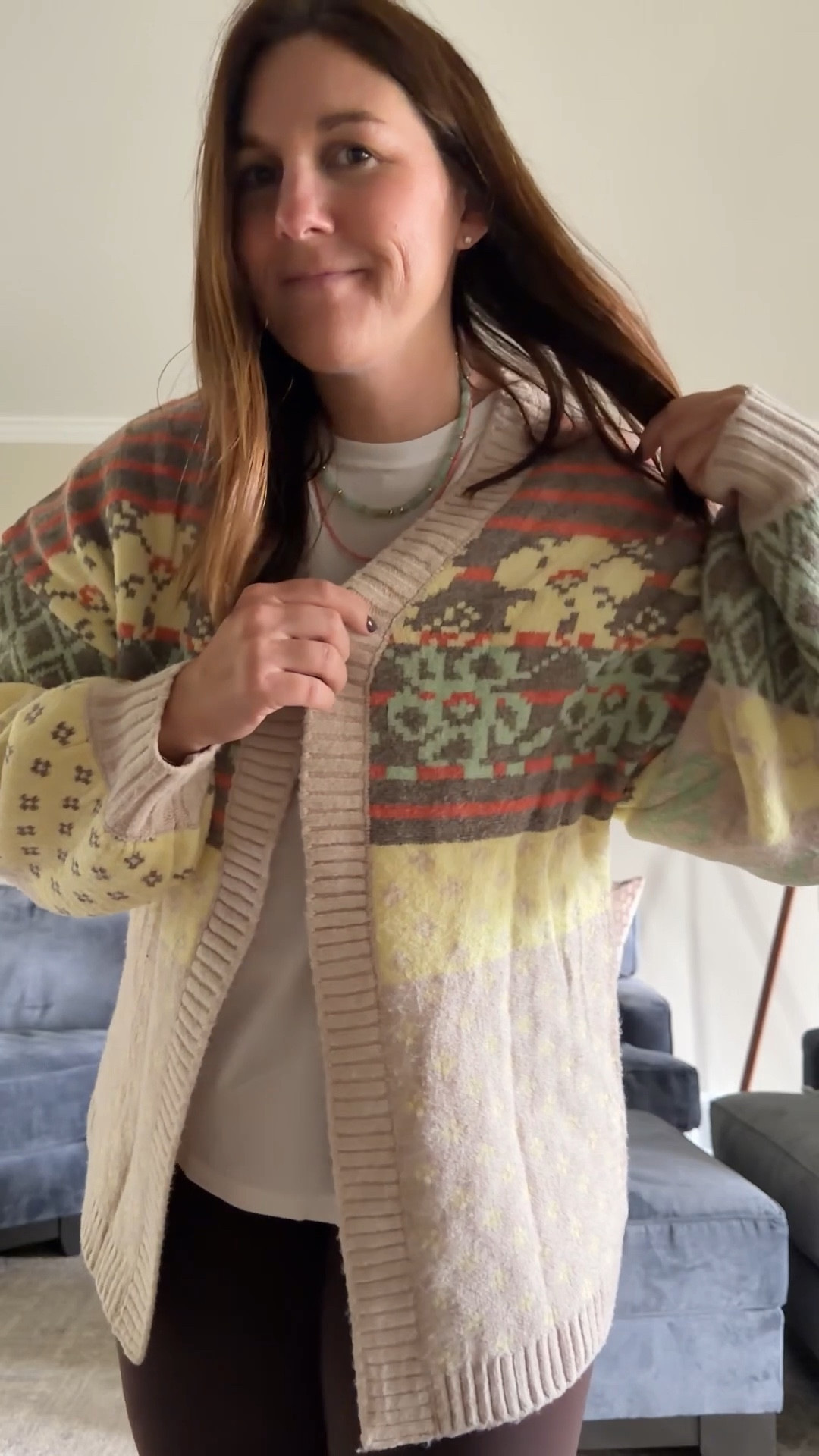 This cardigan has such a fun print and is so cozy! 

#LTKFindsUnder100 #LTKSeasonal #LTKFindsUnder50