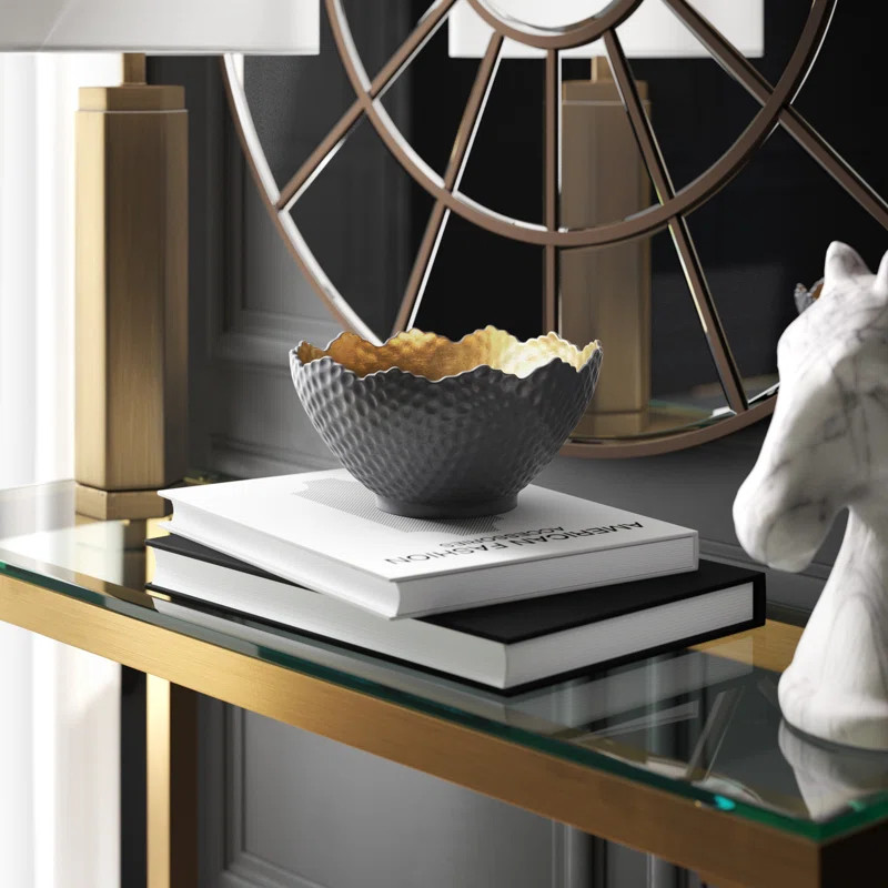 Otelia Stoneware Gilded Decorative Bowl | Wayfair North America