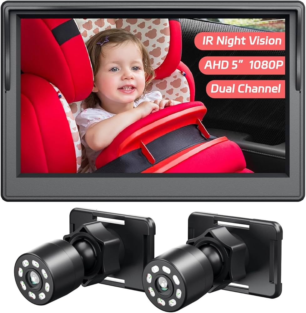 Itomoro Baby Car Camera, Dual Channel 5 inch Display with 2 IR Night Vision Camera, Easily Instal... | Amazon (US)