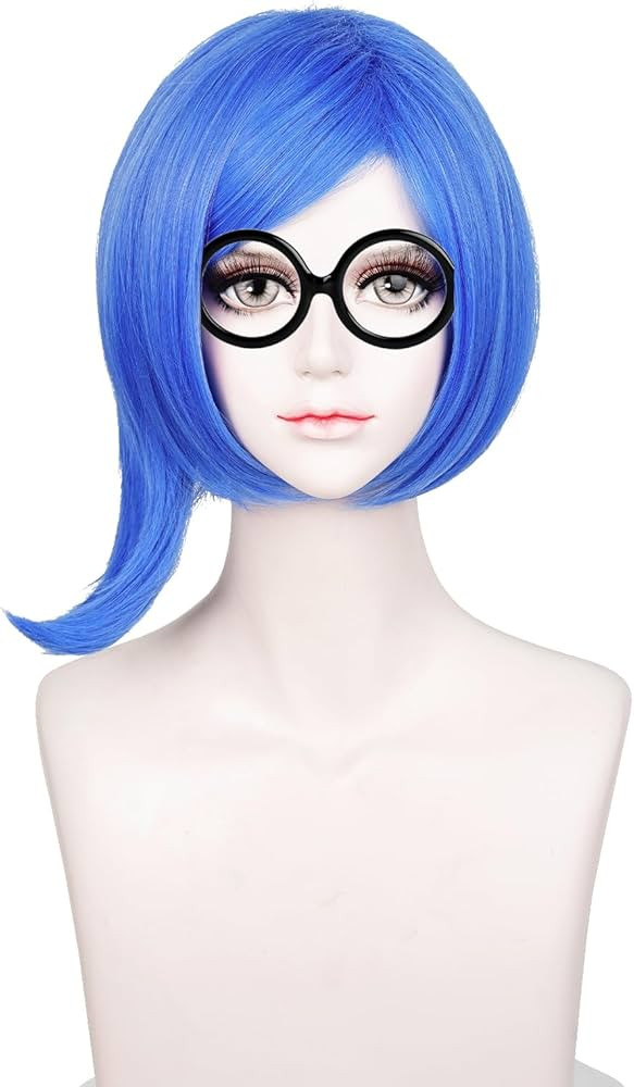Probeauty Short Straight Blue Bob Cosplay Wig for Women Anime Costume Wig for Halloween Party wit... | Amazon (US)