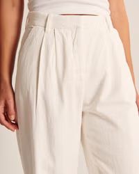 Linen-Blend Tailored Wide Leg Pant | Abercrombie & Fitch (UK)