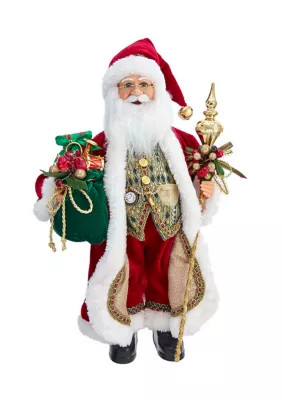 Kurt S. Adler Kringle Klaus Elegant Santa with Staff and Bag of Gifts | Belk