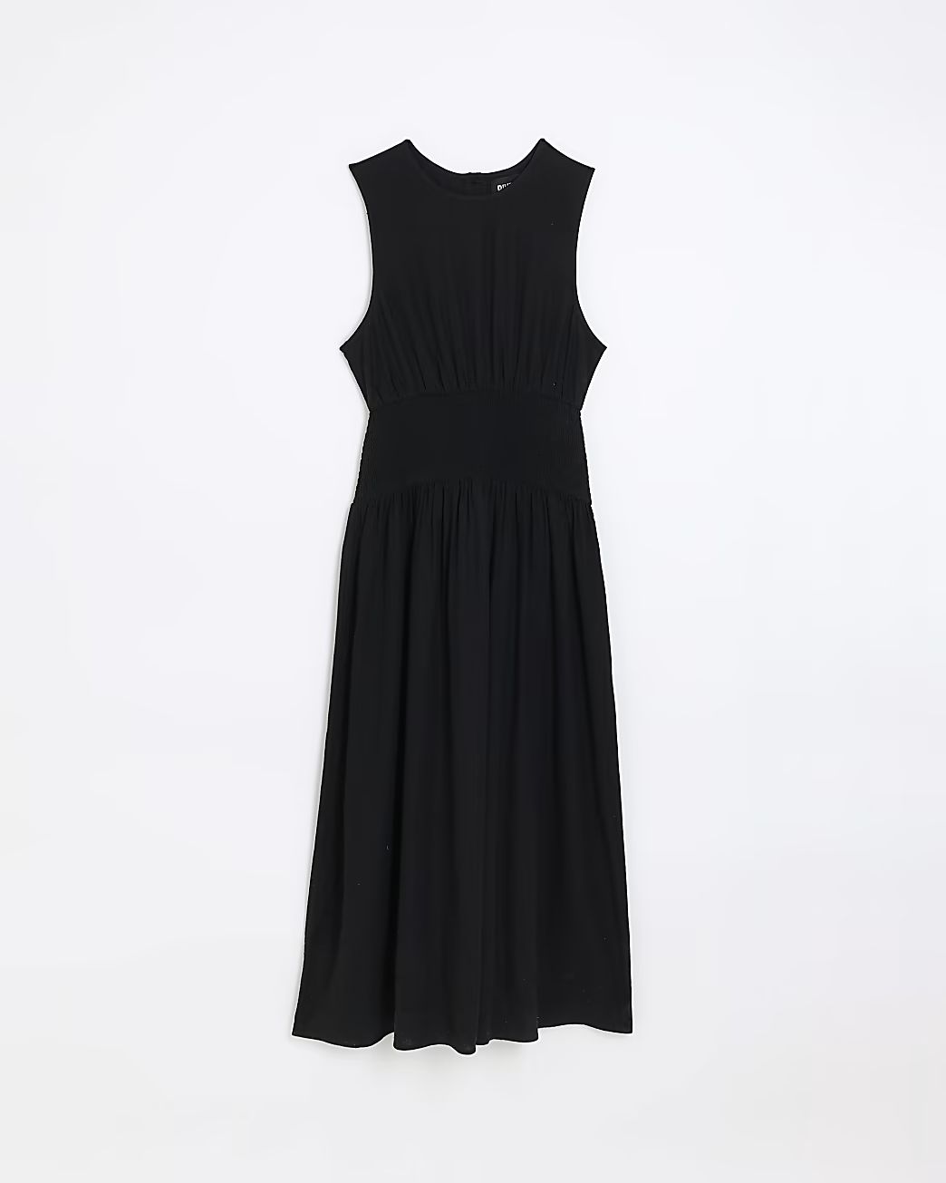 Black linen midi dress | River Island (UK & IE)