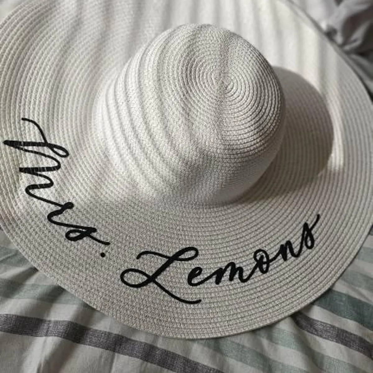 Custom Bride Sun Hat - Summer Bride Gift Idea - Bachelorette Party Hat - Bride Beach Hat - White ... | Etsy (US)