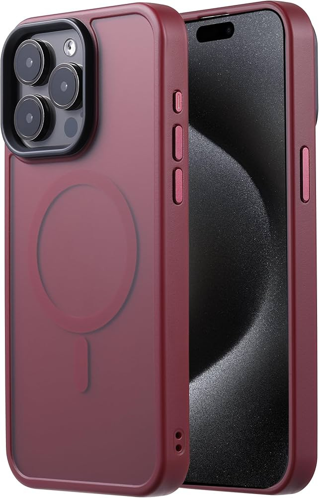 Tigowos Compatible with iPhone 15 Pro Case Fits MagSafe 10FT Drop Resistant Matte Skin Feeling Ba... | Amazon (US)