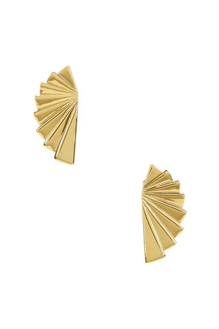 ben-amun Fan Earrings in Metallic Gold | FWRD 