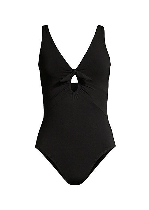 Robin Piccone Women's Ava Plunging One-Piece Swimsuit - Black - Size 4 | Saks Fifth Avenue
