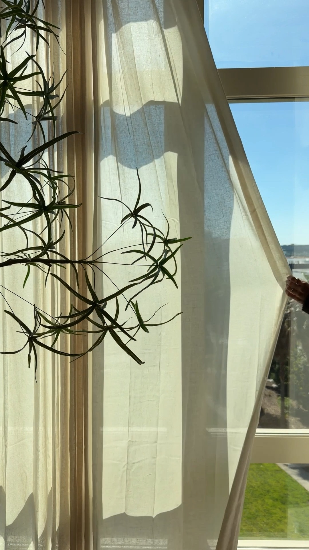 the perfect amount of privacy & glow -
Living room curtains 
Cloud Linen Sheer | Beige | Tailored  pleat

use VANDY17 for 17% offf Featured