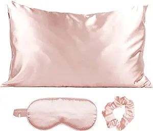 Kitsch Satin Sleep Set | Softer Than Silk Pillowcase and Eyemask Set - Includes 1 Pillowcase | 1 ... | Amazon (US)