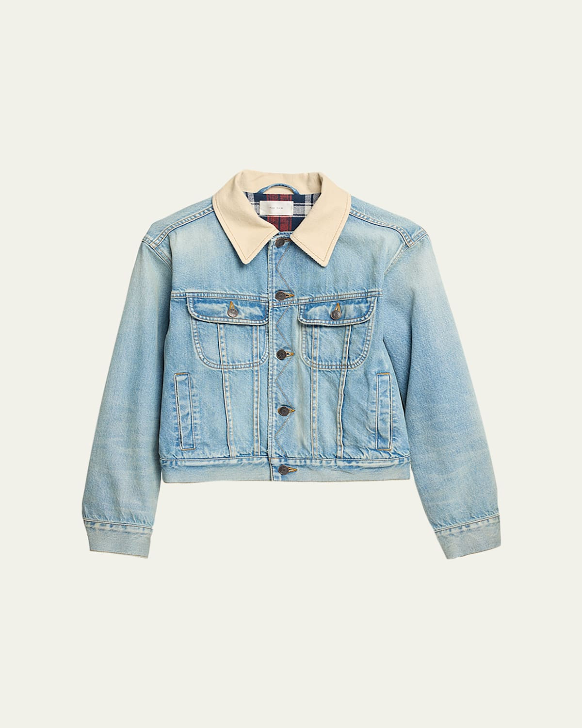 Joras Crop Denim Jacket with Corduroy Collar | Bergdorf Goodman