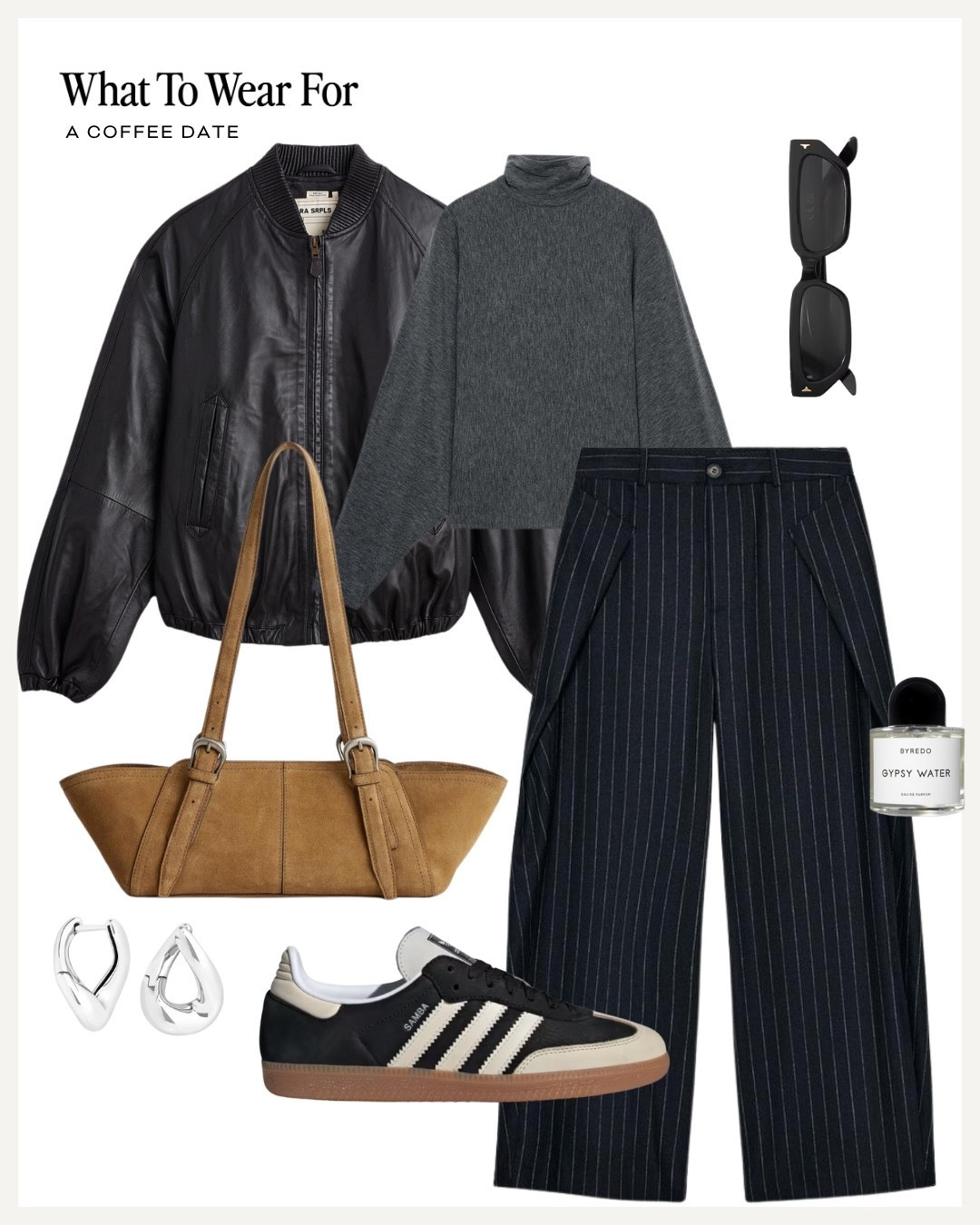 A coffee date ☕️ 

Zara new in / leather jacket / navy trousers / suede bag / adidas samba 

#LTKuk #LTKstyletip #LTKautumn