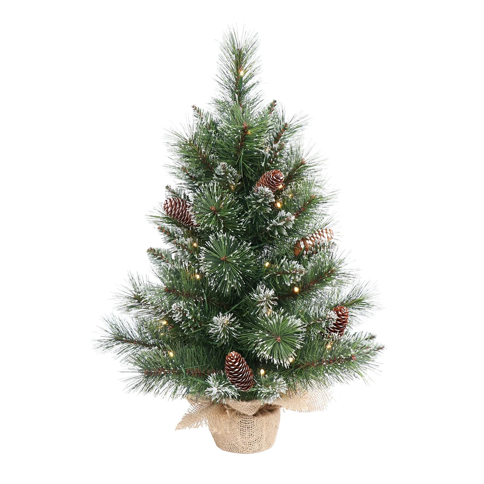 2FT Tabletop Christmas Tree Mini Artificial Christmas Tree with Battery Powered LED String Lights... | Walmart (US)