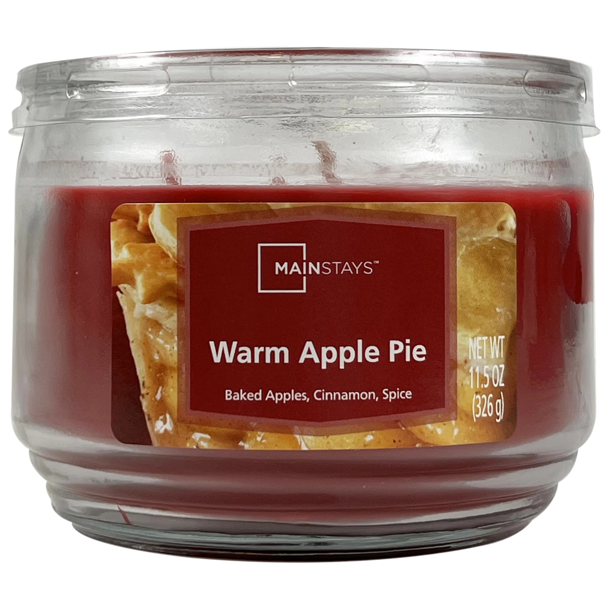 Mainstays Warm Apple Pie Scented 3-Wick Glass Jar Candle, 11.5 oz. - Walmart.com | Walmart (US)