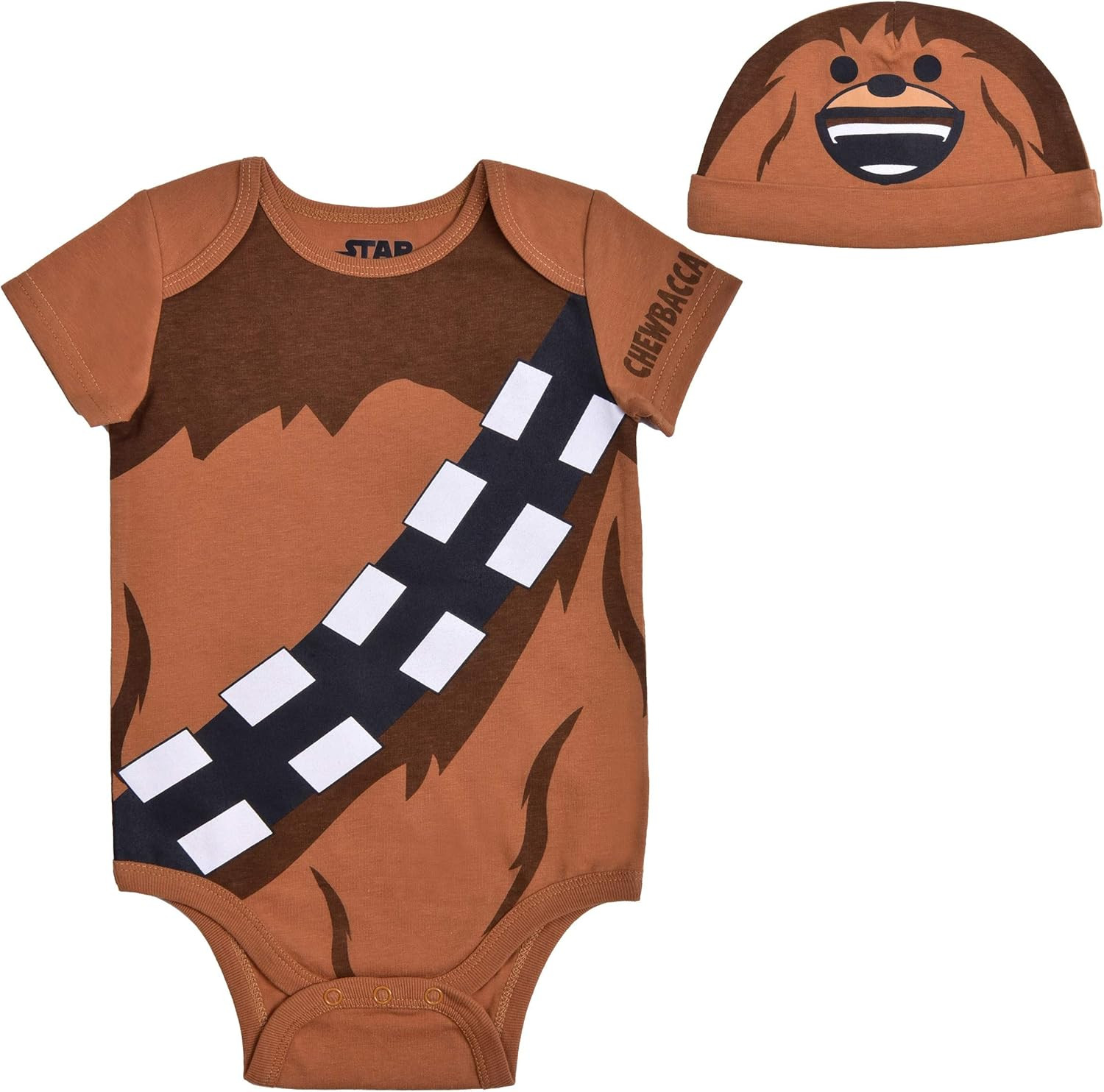 Star Wars Short Sleeve Creeper with Cap, Darth Vader Baby, Romper Set | Amazon (US)